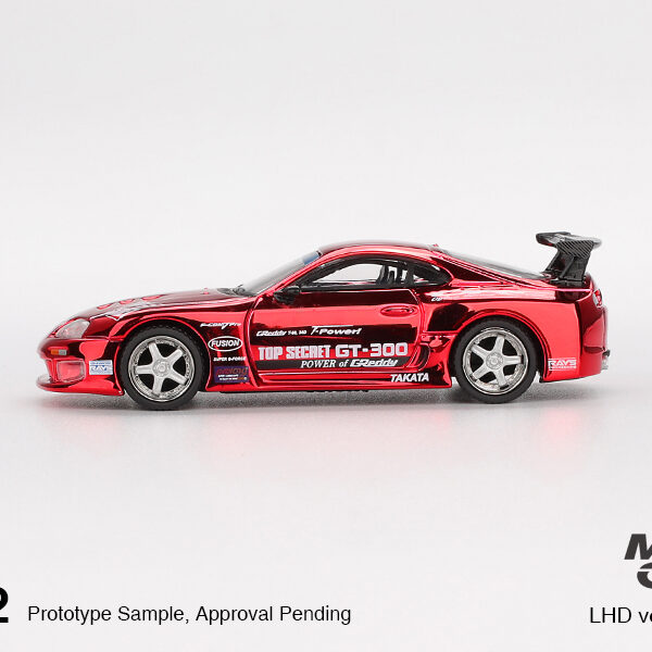 Mini GT 1/64 Toyota Supra (A80) Top Secret GT-300 Top Secret Red Chrome MGT01132 - Görsel 4