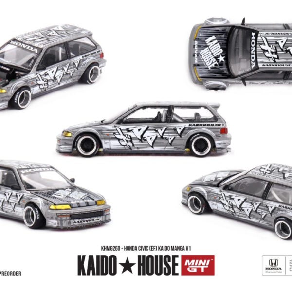 Mini GT 1/64 KaidoHouse Honda Civic (EF) Kaido Manga V1 KHMG260 - Görsel 1