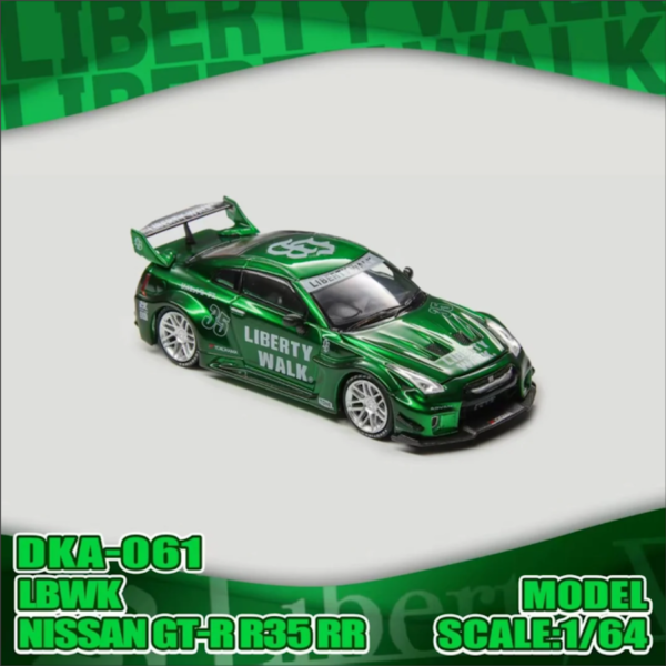 DEMON KING AUTO 1:64 Nissan GTR R35 RR LBWK Green livery DKA-061